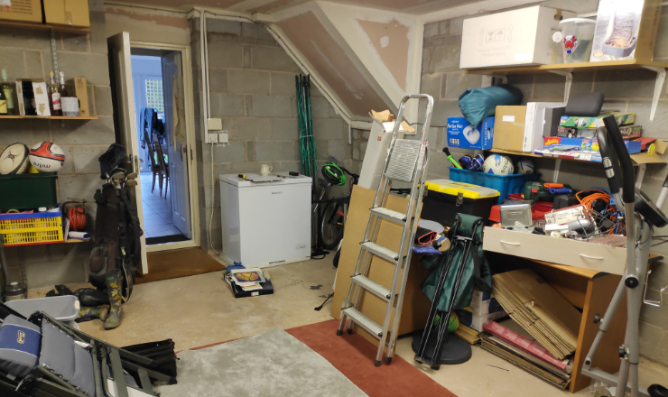 An untidy garage uk before a makeover